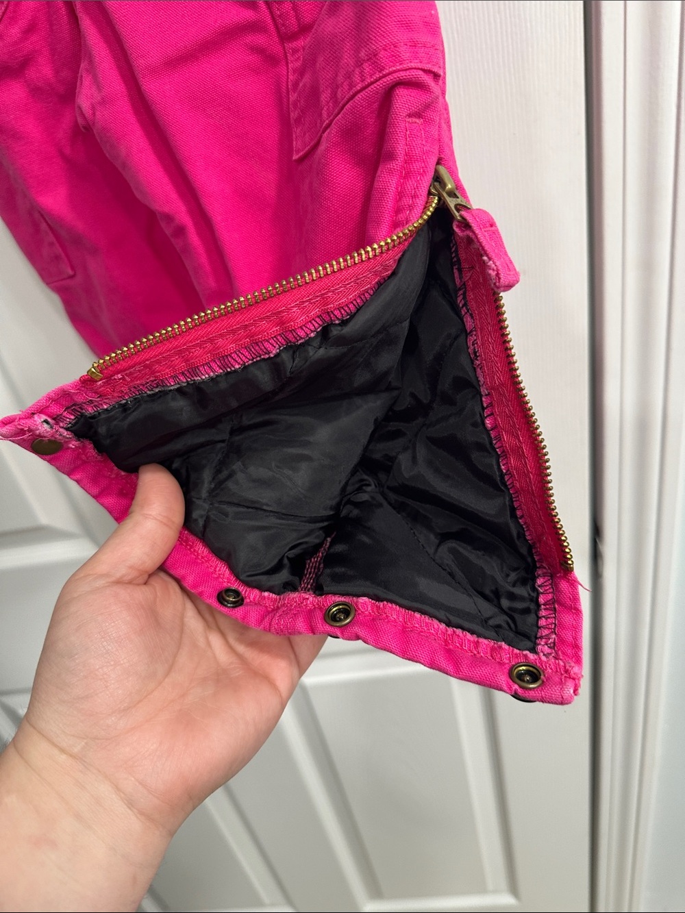 Kids Hot Pink Insulated Bib Overalls - Picture 5 of 7